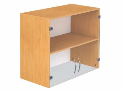 Секция шкафа модульного верхняя 2-ярусная широкая со стеклом