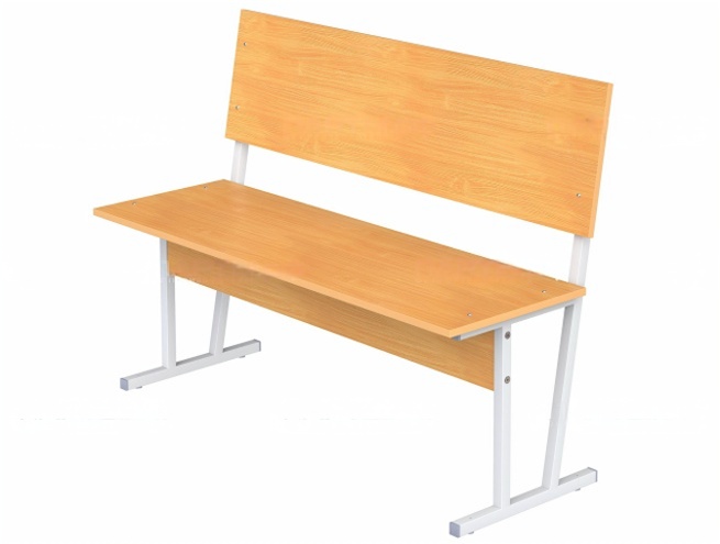 Скамья аудиторная двухместная 6 г/р  квадратная труба бук бавария