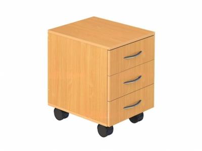 Тумба подкатная мобильная с 3-мя ящиками на колесах