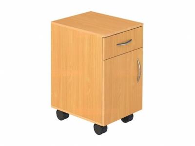 Тумба подкатная мобильная с ящиком и дверью на колесах