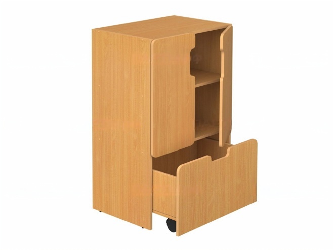 Стеллаж для игрушек и игровых материалов 3-ярусный  закрытый бук бавария