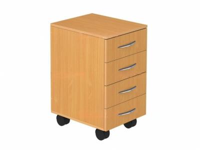 Тумба подкатная мобильная с 4-мя ящиками на колесах 