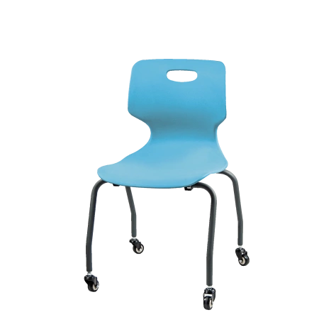Стул «Омада», Каркас на колесах гр.6, с пластиковым сид 5-7 (TC F 521.01 Голубой)