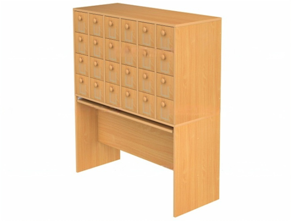 Шкаф картотечный на 24 ящика библиотечный бук бавария