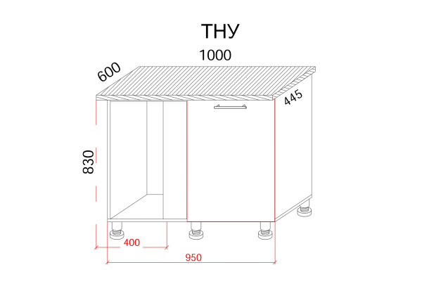 Тумба угловая универсальная