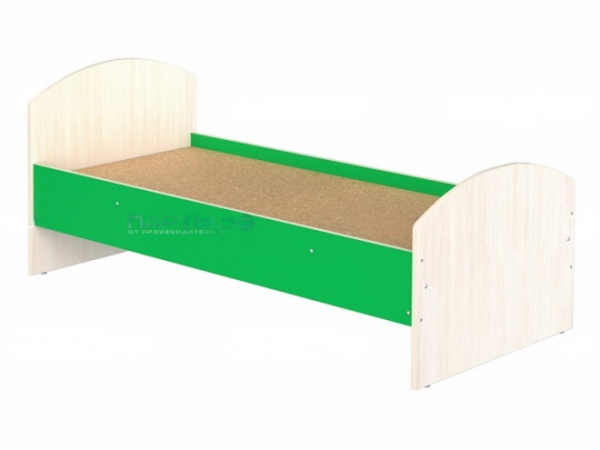 Кроватка для детского сада 1-спальная дуб молочный цветной