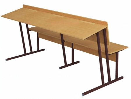 Парта-пюпитр для аудиторий 3-местная со скамьей 6 г/р орех