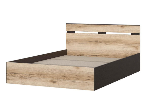 МС "Берген" (Симпл) Кровать двойная (1,6х2,0) (Дуб Венге/Дуб Делано)