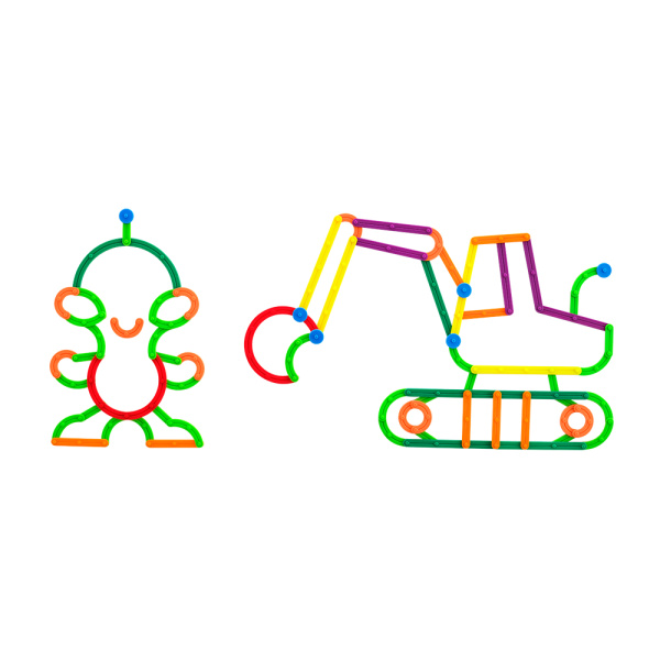 Палочки счетные Геостикс (200 дет). Конструктор букв с карточками (25 шт.)