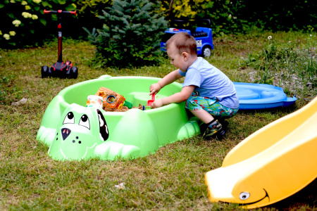 Песочница KIDS Собачка с крышкой 432