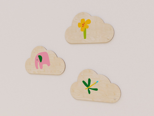 Декоративные настенные панели «Облака» (3 шт.)