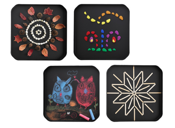 Fun2 Play Лоток для активных игр черный, 25 x 25 x 2,5см., 4шт.