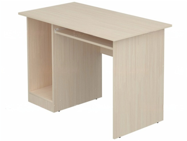 Стол для кабинета информатики компьютерный 1-местный школьный с выдвижной полкой - 2 дуб молочный