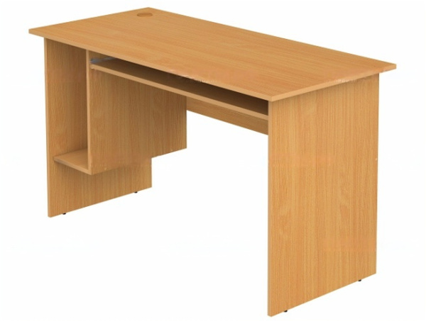 Стол для кабинета информатики компьютерный 2-местный школьный с выдвижной полкой бук бавария