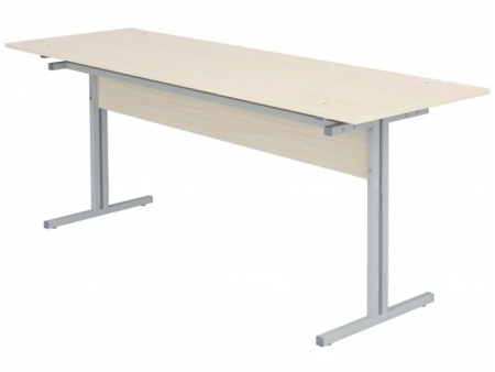 Стол для школьной столовой обеденный 6-местный для табуретов 5 г/р квадратная труба дуб молочный