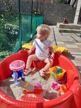 Песочница KIDS  Собачка с крышкой 432