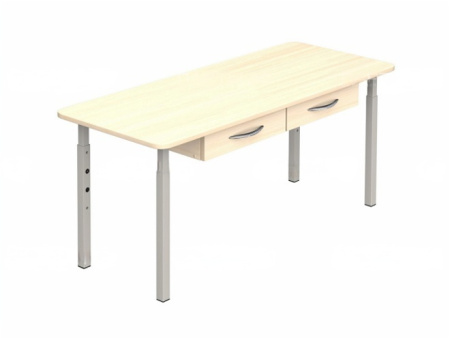 Стол детский 2-местный с ящиками  регулируемый 1-3 г/р дуб молочный
