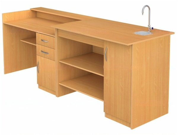 Стол демонстрационный для кабинета химии с раковиной лабораторный бук бавария