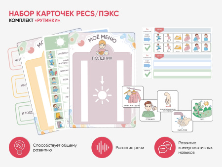 Набор карточек PECS/ПЭКС «Рутинки» (830 шт.)