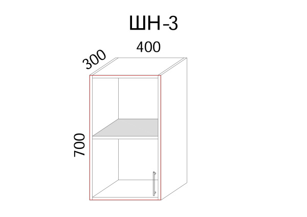 Шкаф навесной с полкой на 400 