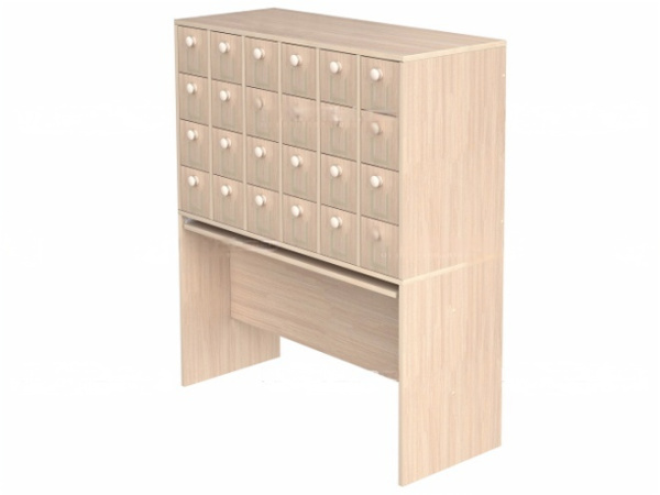 Шкаф картотечный на 24 ящика библиотечный дуб молочный