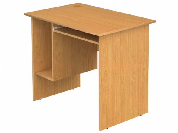 Стол для кабинета информатики компьютерный 1-местный школьный с выдвижной полкой бук бавария