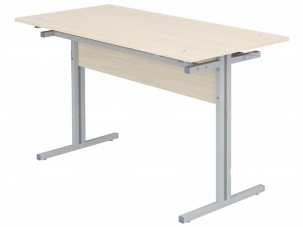 Стол для школьной столовой обеденный 4-местный для табуретов 4 г/р  квадратная труба дуб молочный