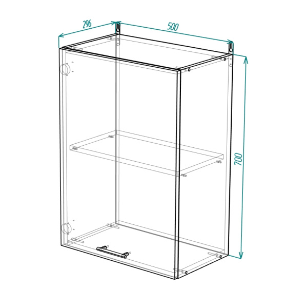 Шкаф навесной с полкой на 500 МДФ глянец