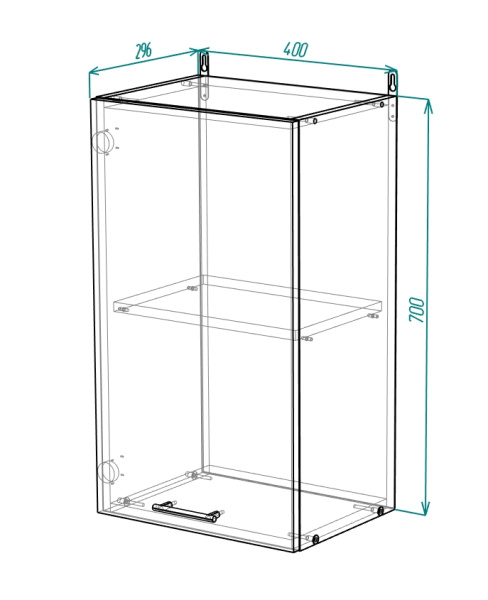 Шкаф навесной с полкой на 400 