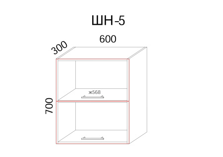  Шкаф навесной на 600 газ.лифт 