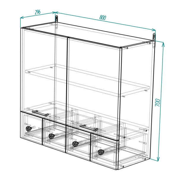 Шкаф навесной на 800 МДФ глянец