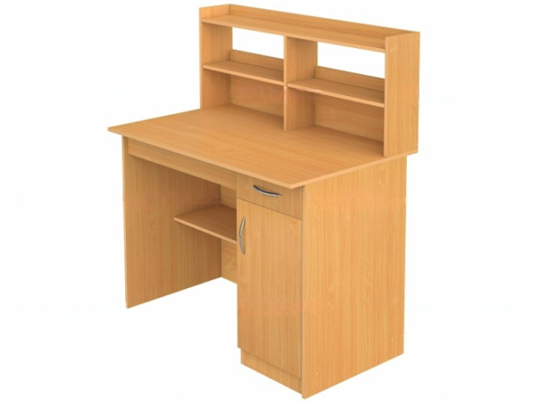 Стол препараторский лаборантский 1-тумбовый с полкой для реактивов