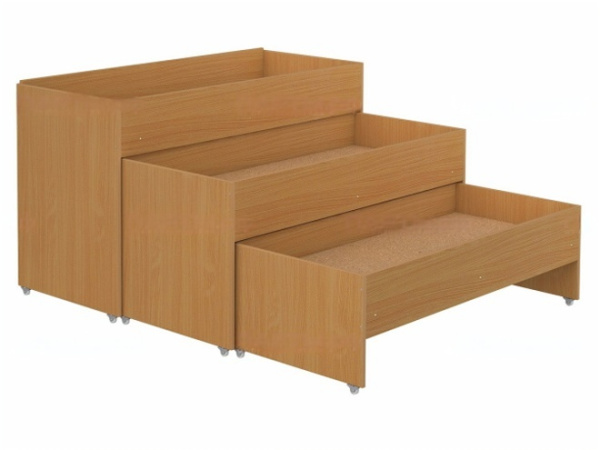 Кровать трехъярусная выкатная для детских садов высокая бук бавария