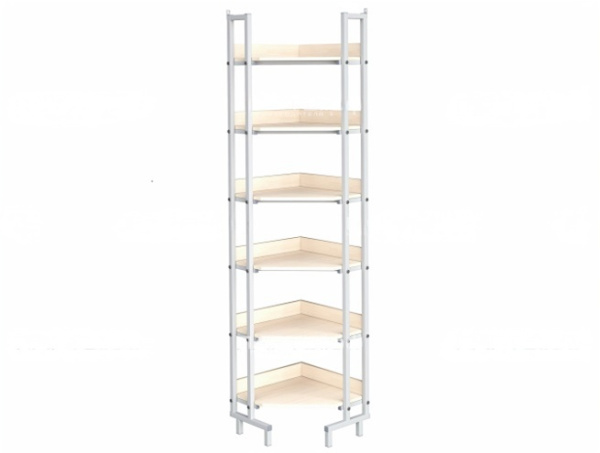 Стеллаж библиотечный угловой дуб молочный