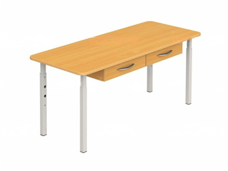 Стол детский 2-местный с ящиками  регулируемый 1-3 г/р бук бавария