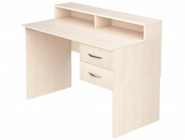 Стол для выдачи книг с тумбой для библиотеки дуб молочный