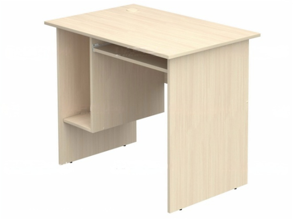 Стол для кабинета информатики компьютерный 1-местный школьный с выдвижной полкой дуб молочный