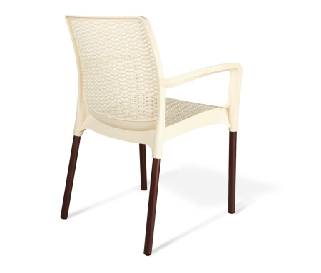 Плетеный стул SHT-S68 бежевый пластиковый