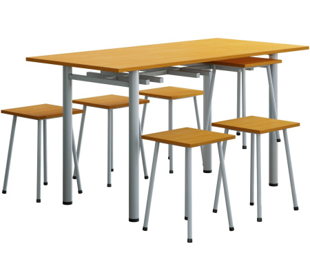 Комплект мебели для школьной столовой шестиместный бук бавария
