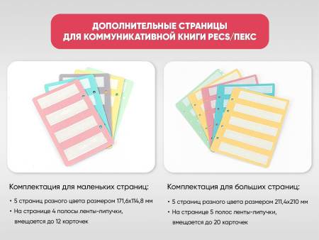Дополнительные страницы для коммуникативной книги PECS/ПЭКС