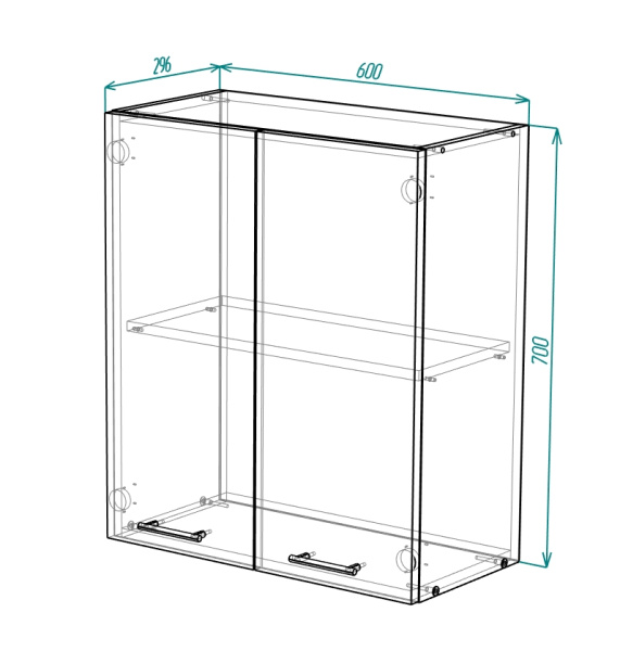 Шкаф "Навесной с полкой" на 600