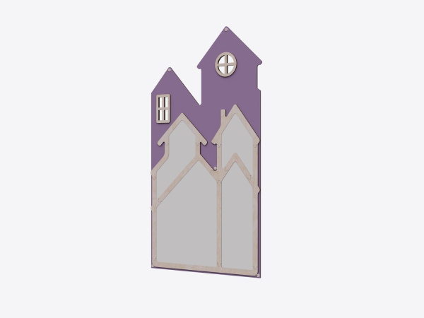 Настенная панель с магнитно-маркерной доской «Домик» (фиолетовый)