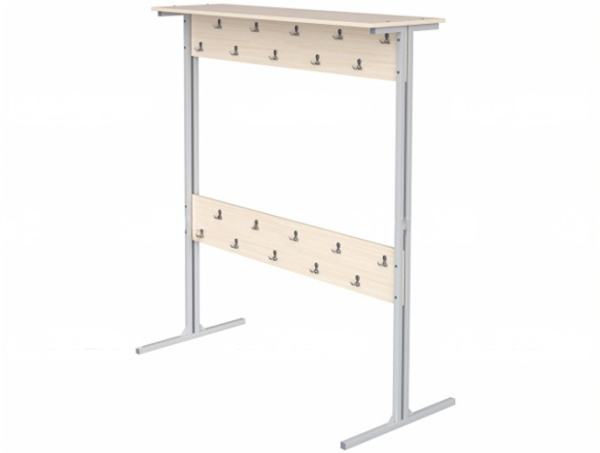 Вешалка напольная двухсторонняя на 20 мест дуб молочный