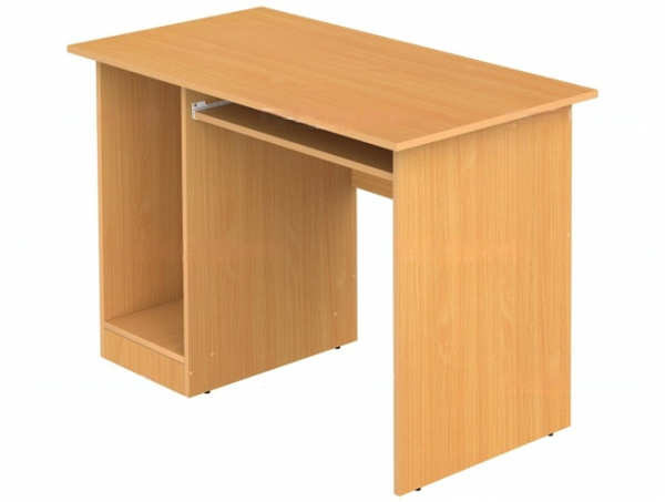 Стол для кабинета информатики компьютерный 1-местный школьный с выдвижной полкой - 2 бук бавария