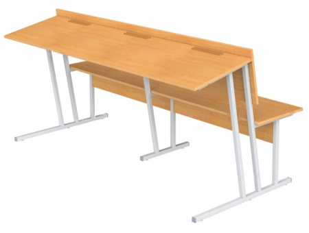 Парта-пюпитр для аудиторий 3-местная со скамьей 6 г/р бук бавария