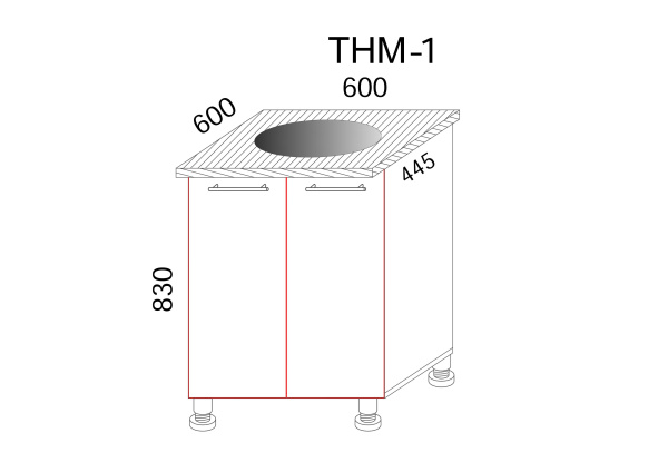Тумба-мойка 600*600 