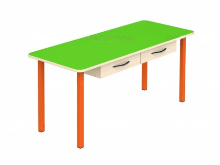 Стол детский 2-местный с ящиками высота 460 мм ростовая группа 1 цветной