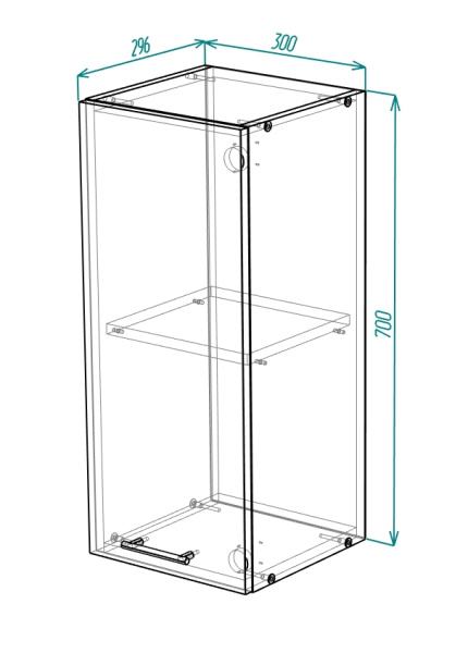 Шкаф навесной с полкой на 300 