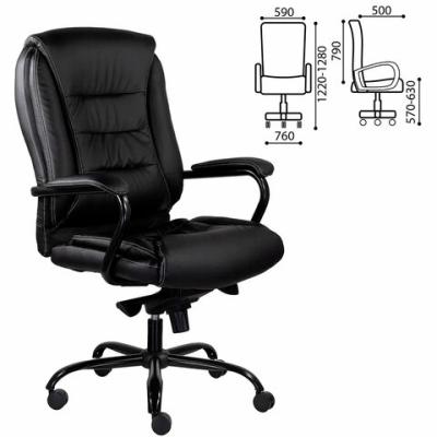 Кресло офисное "Ровер" CH-708, усиленное, НАГРУЗКА до 150 кг, экокожа, черное