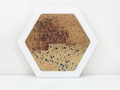 Декоративная тактильная панель - «Радужная пайетка»